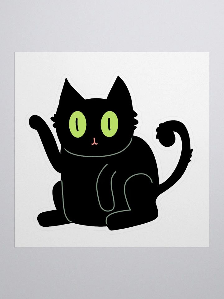 Waving Black Mistified Cat Sticker product image (1)