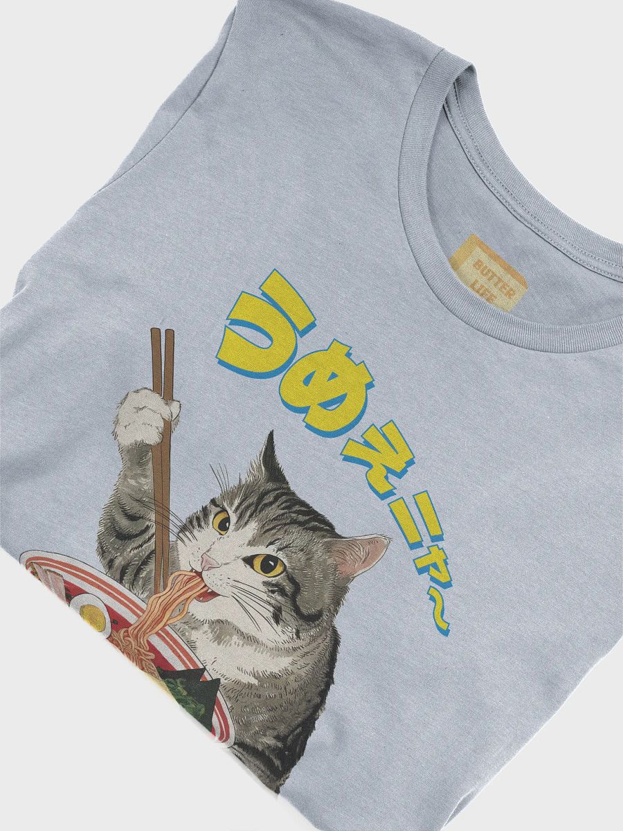 Butter Ramen Eating Cat Japanese Style ukiyo-e Unisex Bella Canvas 3001 T-shirt product image (30)