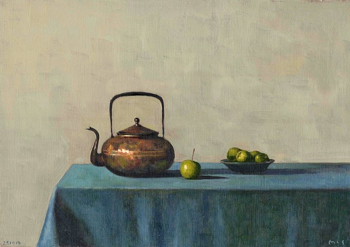 251017 Copper Kettle and Apples Original Oils Study product image (1)