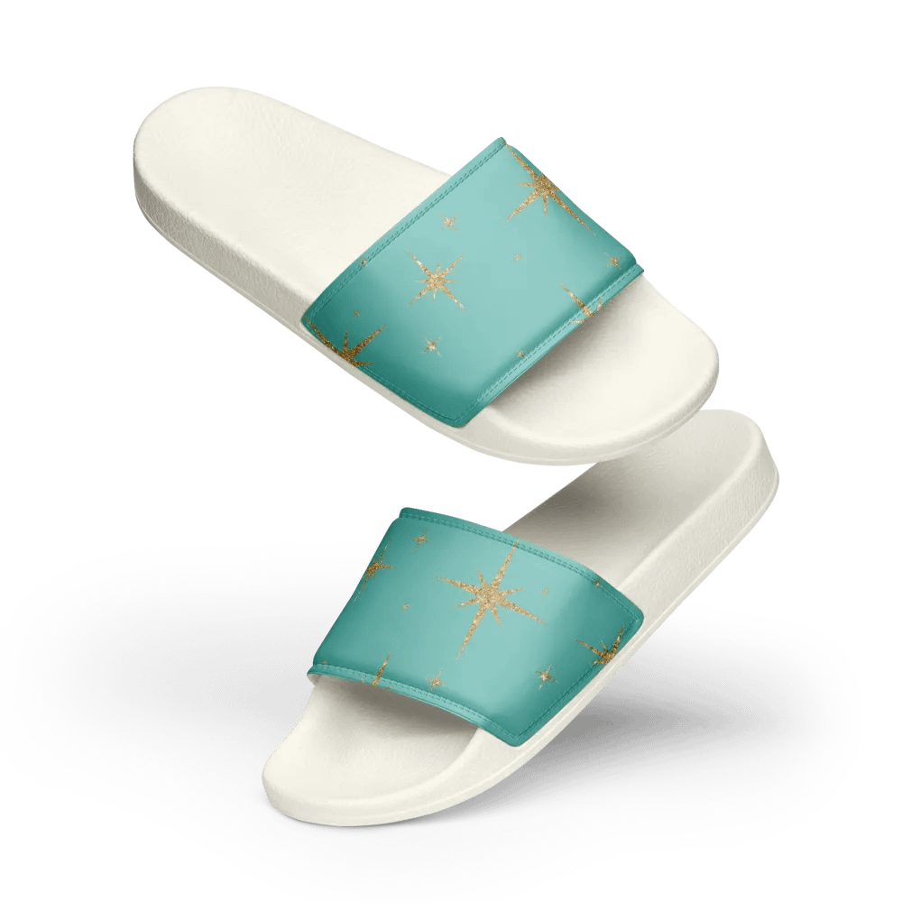 REAL Women's Slides - Teal with Gold Stars product image (10)