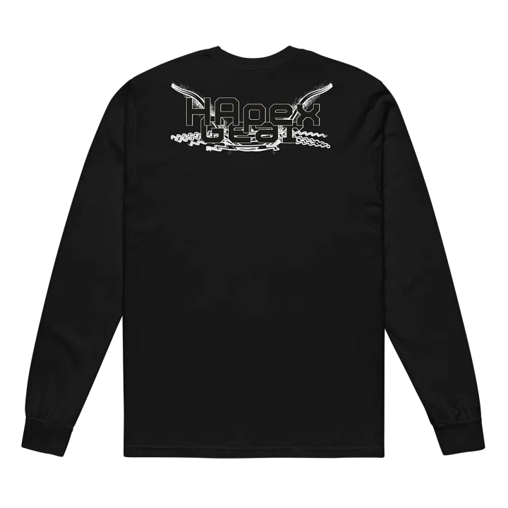 Unisex Garment-Dyed Heavyweight Long Sleeve Shirt - Black HApex Gear Black Logo product image (2)