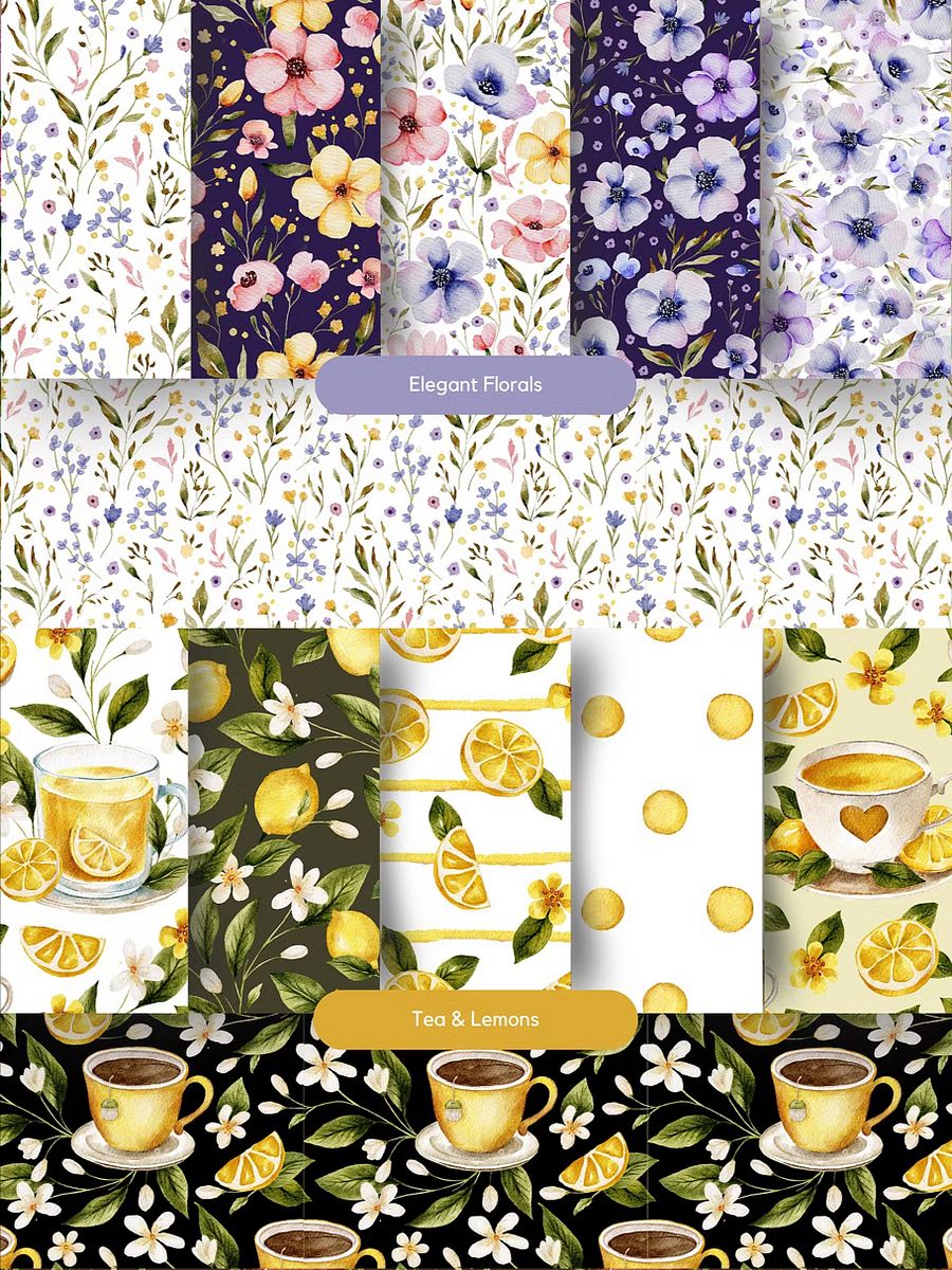HUGE Watercolor Seamless Pattern Bundle product image (4)