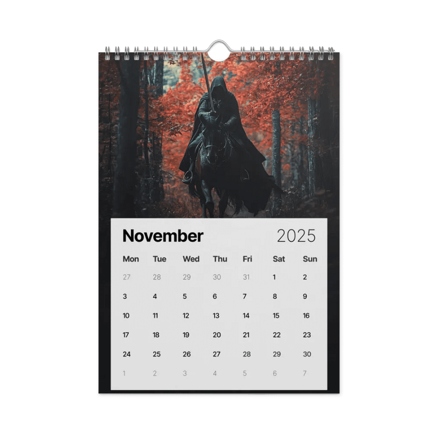 Dark Rider Wall Calendar (2025) by Allcolor product image (11)