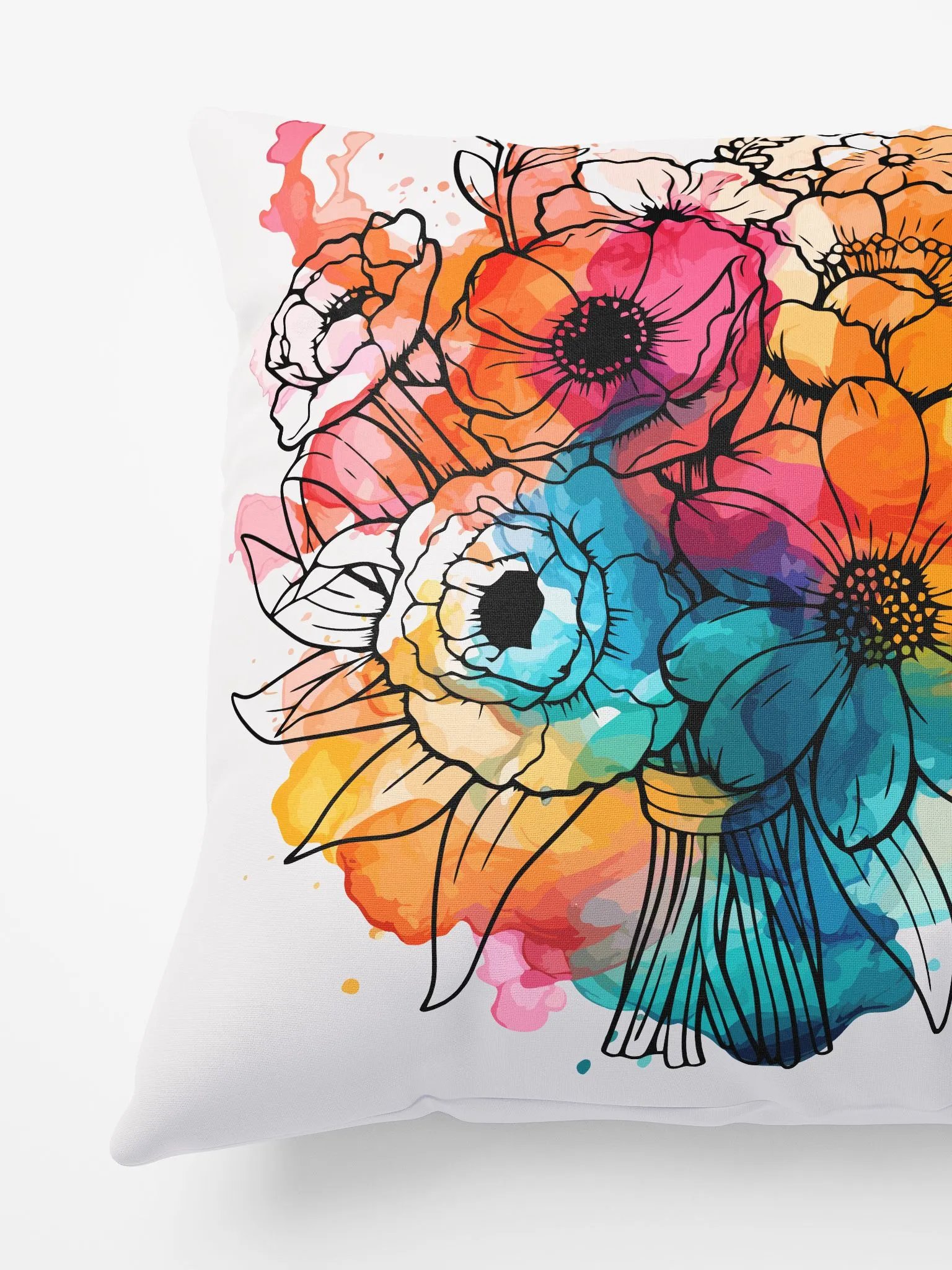 Vibrant Floral Splash Pillow product image (4)
