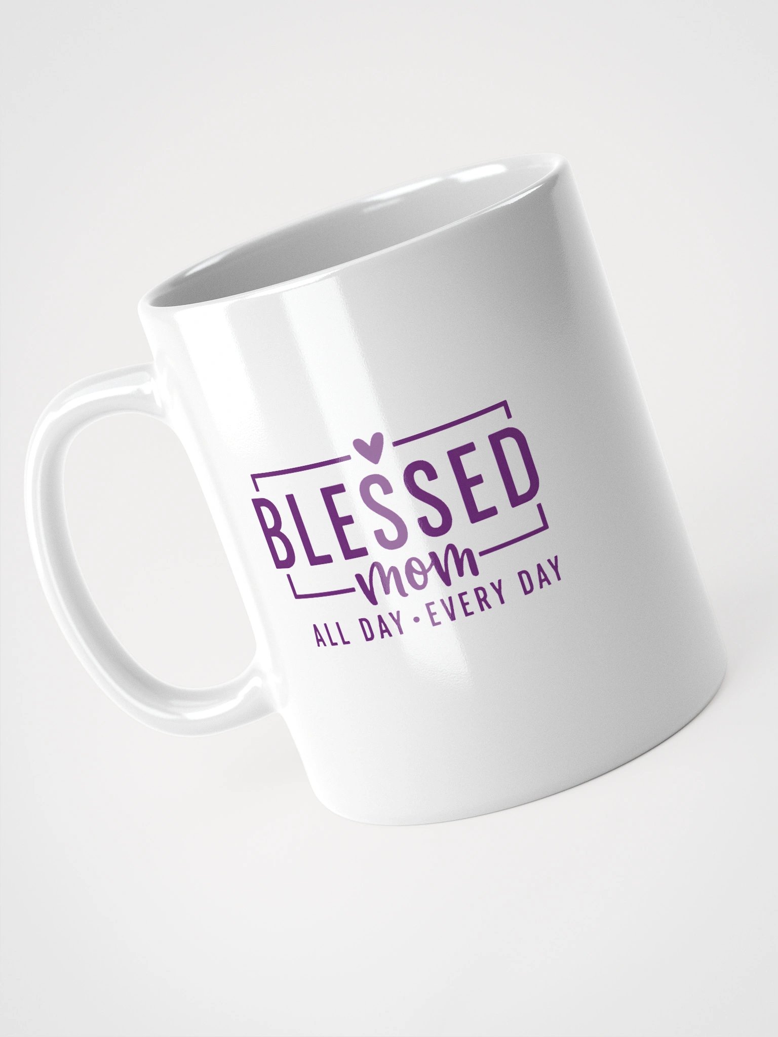 Blessed Mom Mug | Elegant Script Design with Heart | Mom Life Every Day product image (8)