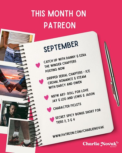 It's September, so here's what's coming up this month on my Patreon! 🍂🧡

Public (Free tier):
- Updates
- Monday Chats

All Pa...