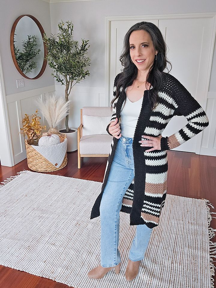 Striped Shortbread Duster Crochet Pattern Video Tutorial (9 sizes) product image (1)
