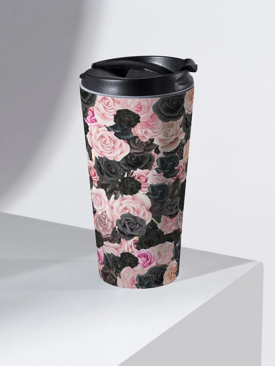 Pink and Black Rose Travel Mug product image (2)