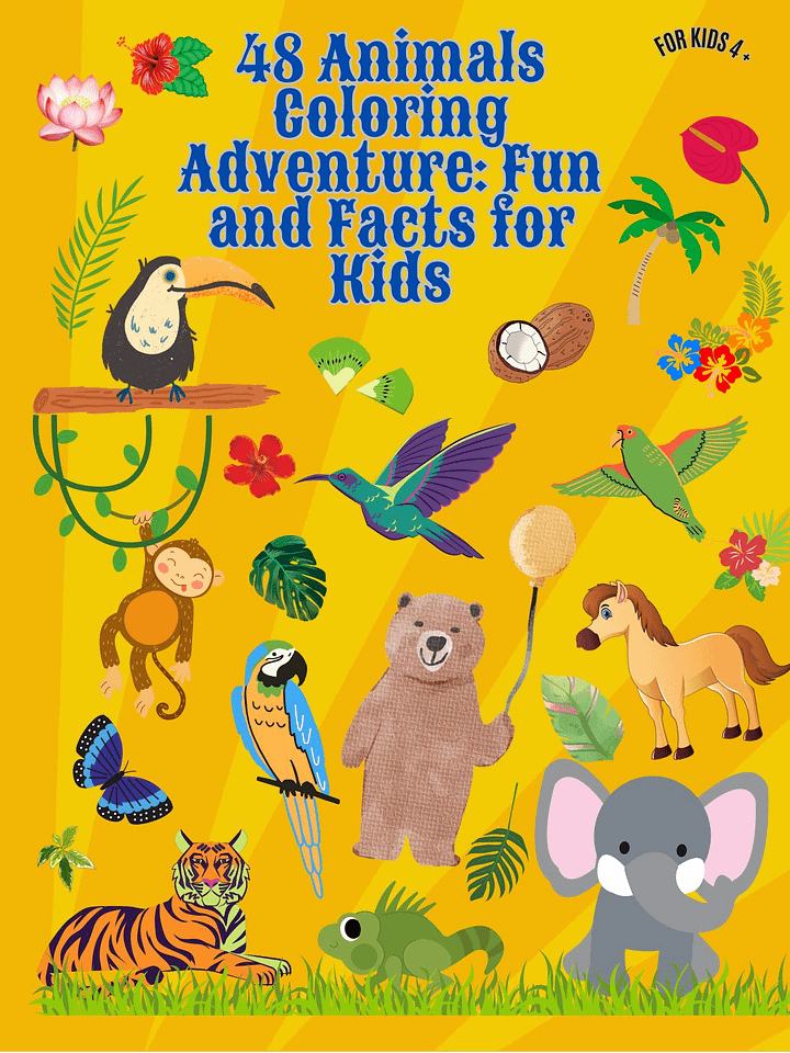 The Book 48 Animals Coloring Adventure: Fun and Facts for Kids product image (1)