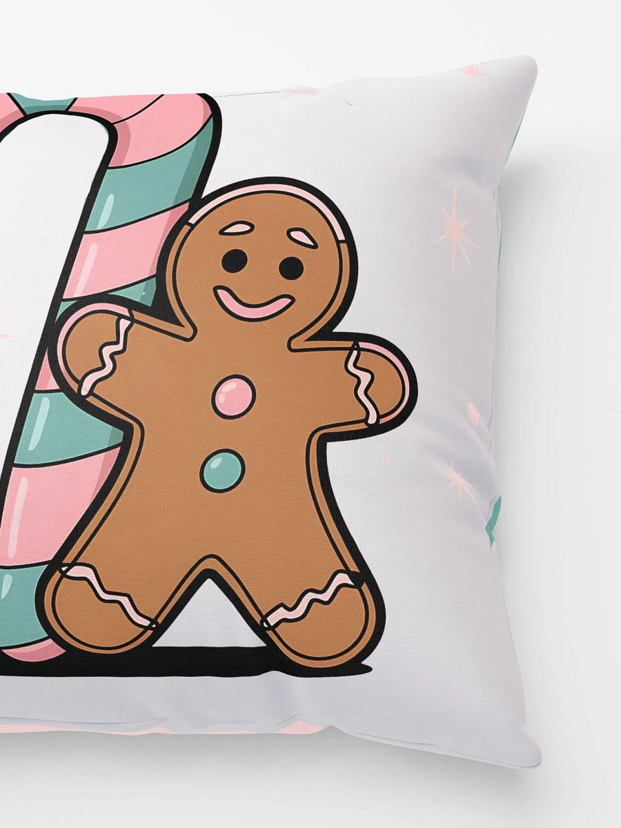 Festive Candy Cane and Gingerbread Man All-Over Print Pillow product image (3)