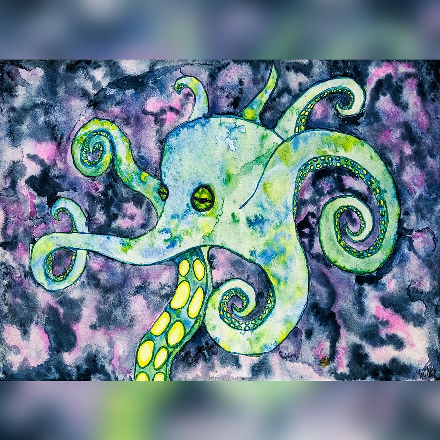Watercolor Octopus Print product image (1)
