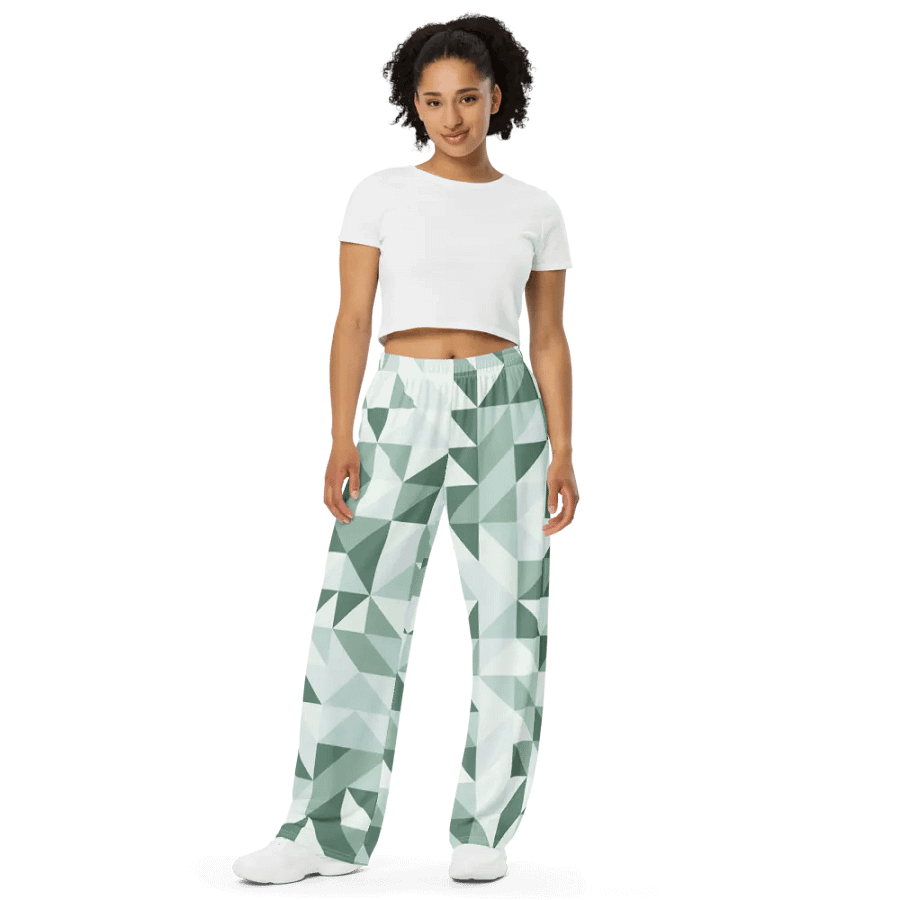 BUIII Dynamic Geometry: Mint Oasis Wide-Leg Pants product image (2)