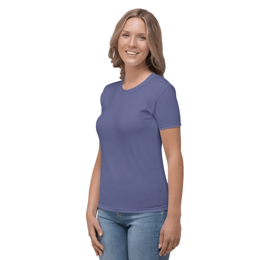 Plain Dark Purple Soft Summer Women's Crewneck Polyester Heavyweight Premium T-Shirt by Treasure Pie product image (5)
