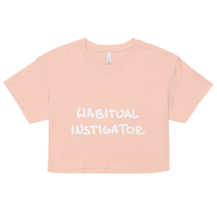 HABITUAL INSTIGATOR (white design) printed cotton crop top product image (31)