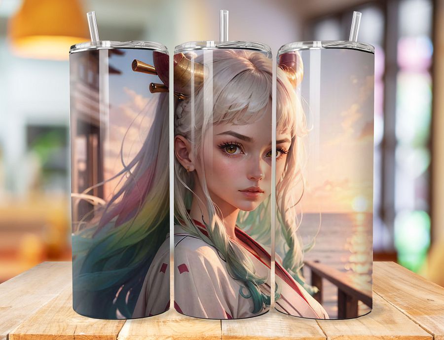 Yamato 20 oz Stainless Steel Tumbler – One Piece Oni Princess Design product image (1)