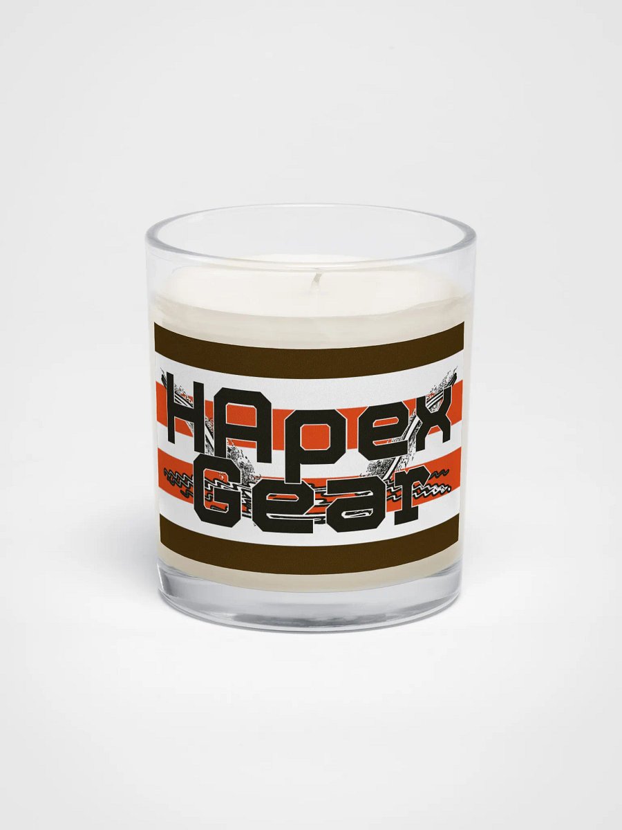 Black HApex Gear White Logo - Soy Wax Candle In A Clear Glass Jar product image (1)