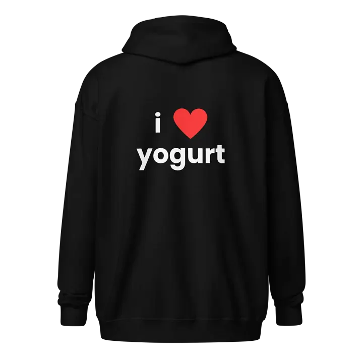 unisex "i ❤ yogurt" zip-up hoodie product image (1)