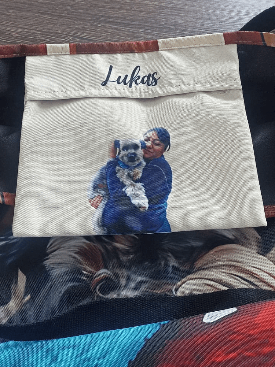 LUKAS 💙 / LARGE TOTE BAG WITH POCKET & ALL-OVER PRINT product image (5)
