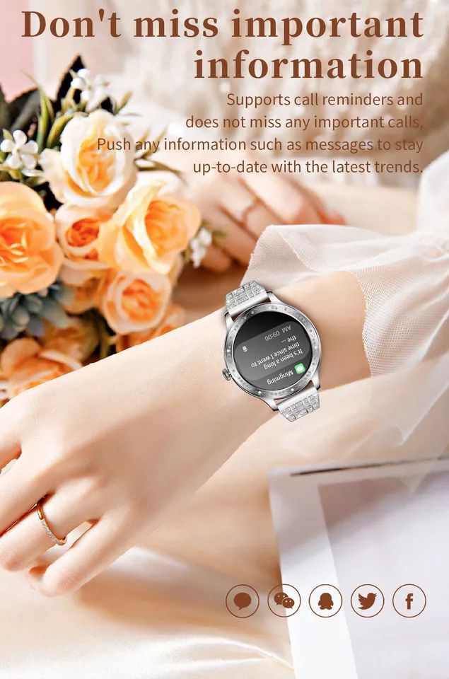 Women Girls Smart Watch Sleep Monitor Bluetooth Smartwatch for Android iOS Phone product image (5)
