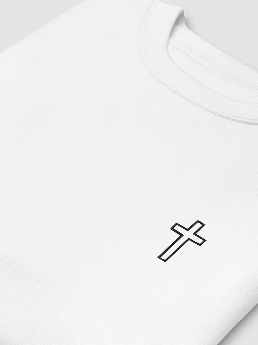 Simple Cross Embroidered White Crewneck product image (3)