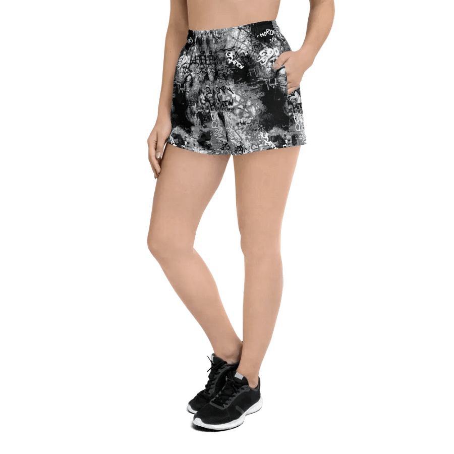Black and White Graffiti | Unisex Athletic Shorts product image (4)