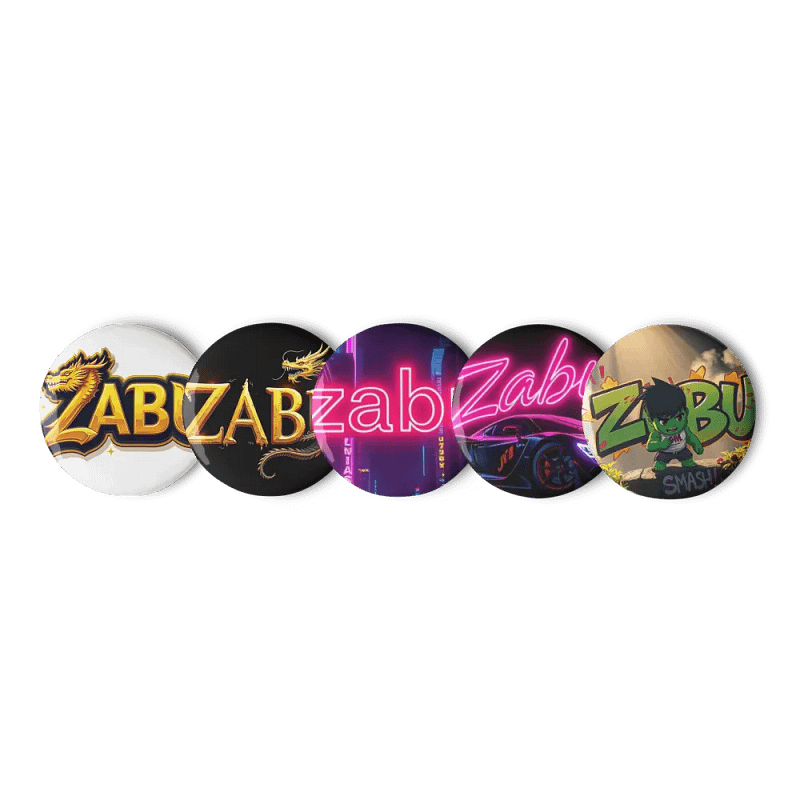 Mixed ZABU Pin Buttons Set