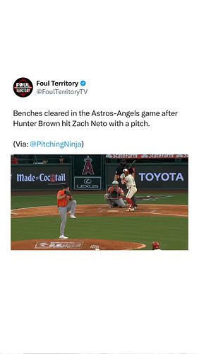 First Dodgers-Padres, now Astros-Angels. There’s something in the air on the West Coast. 😳