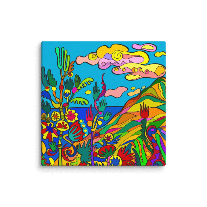 Whimsical Flora Canvas Art - Tropical Seashore product image (1)
