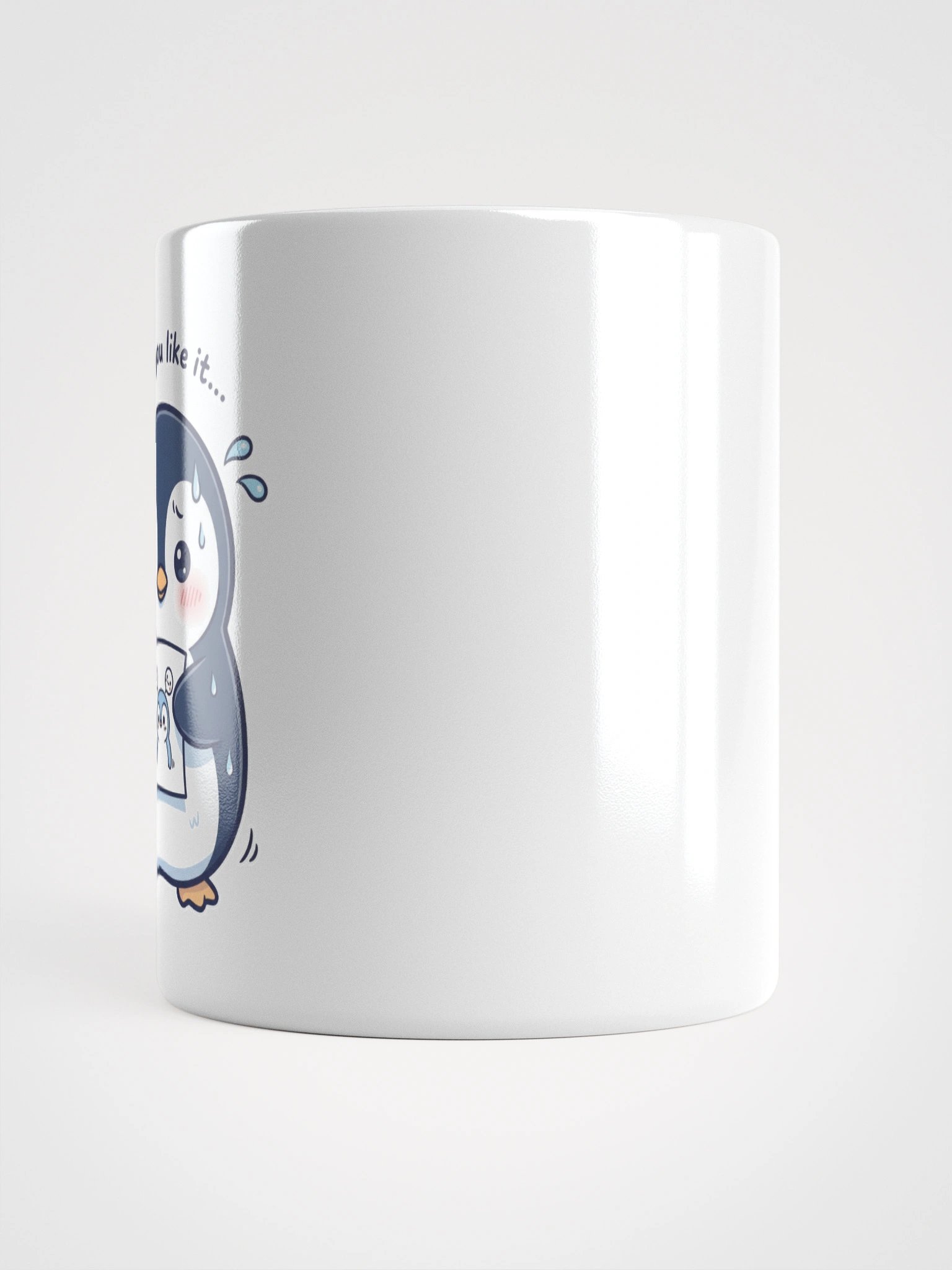 Nervous Penguin Presenting Art White Glossy Mug product image (6)