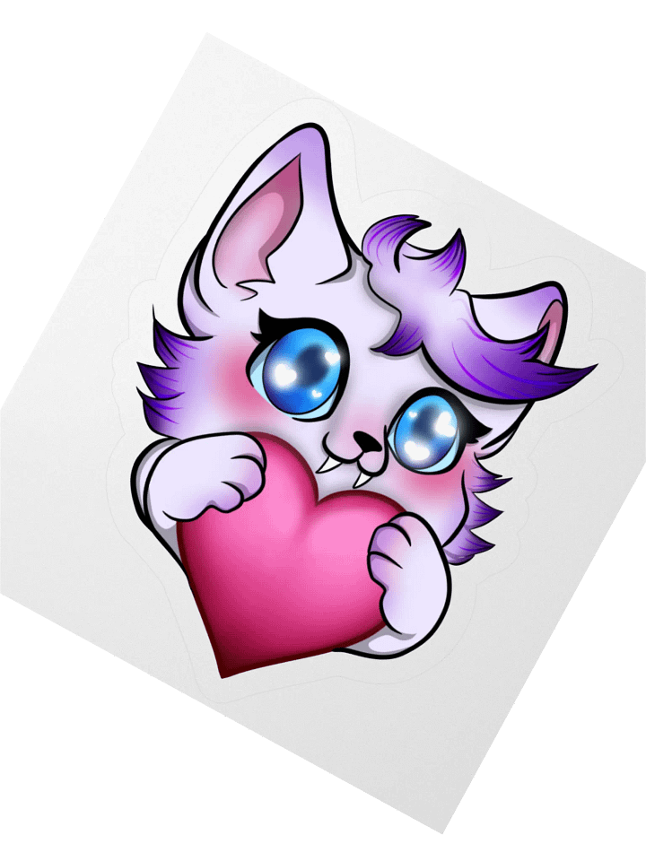 Lovely Lavender Wolf Heart Sticker product image (7)