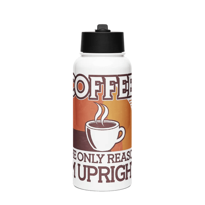 Coffee Stainless Steel Water Bottle with a Straw Lid product image (1)