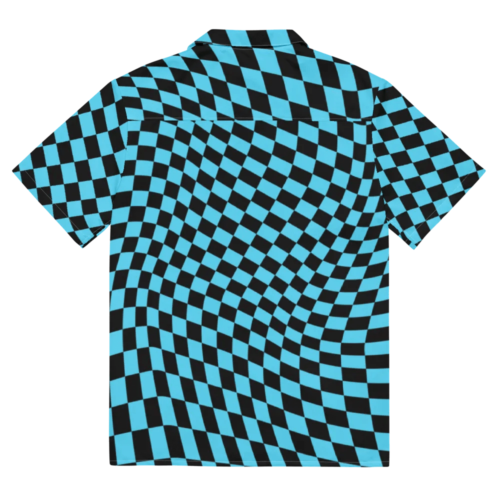 Vintage Retro Distorted Checkerboard Unisex Hawaiian Shirt product image (11)