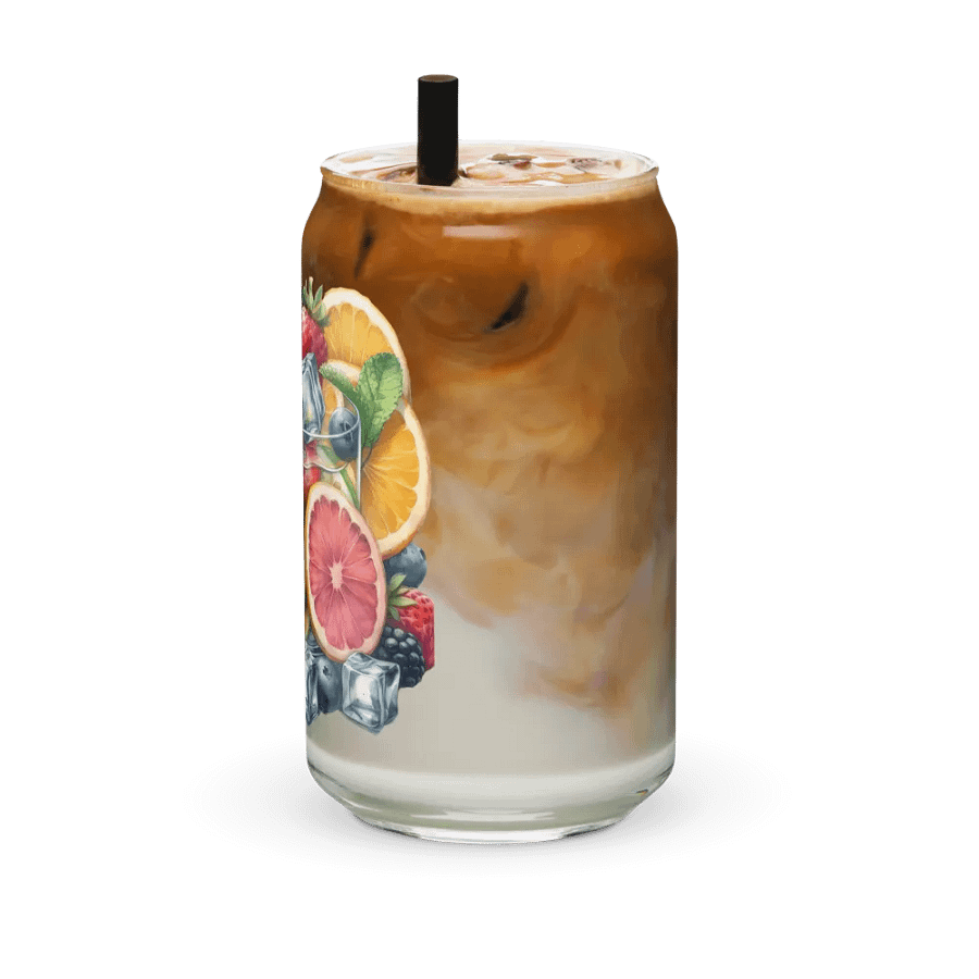 Fruit juice with fruit slice mixed water affect, design_06-Can-Shaped Glass product image (12)