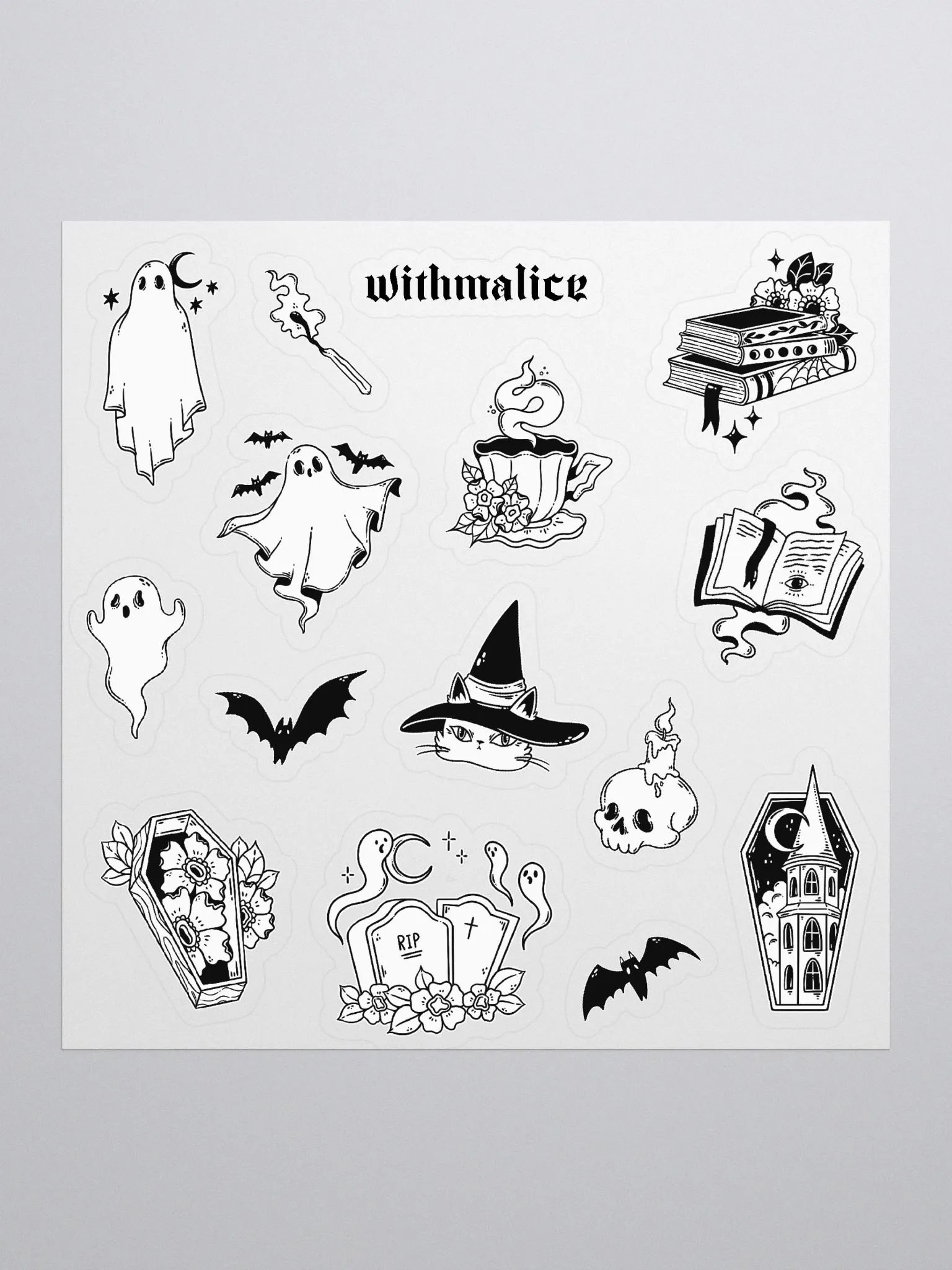 ghostly black & white stickers product image (2)