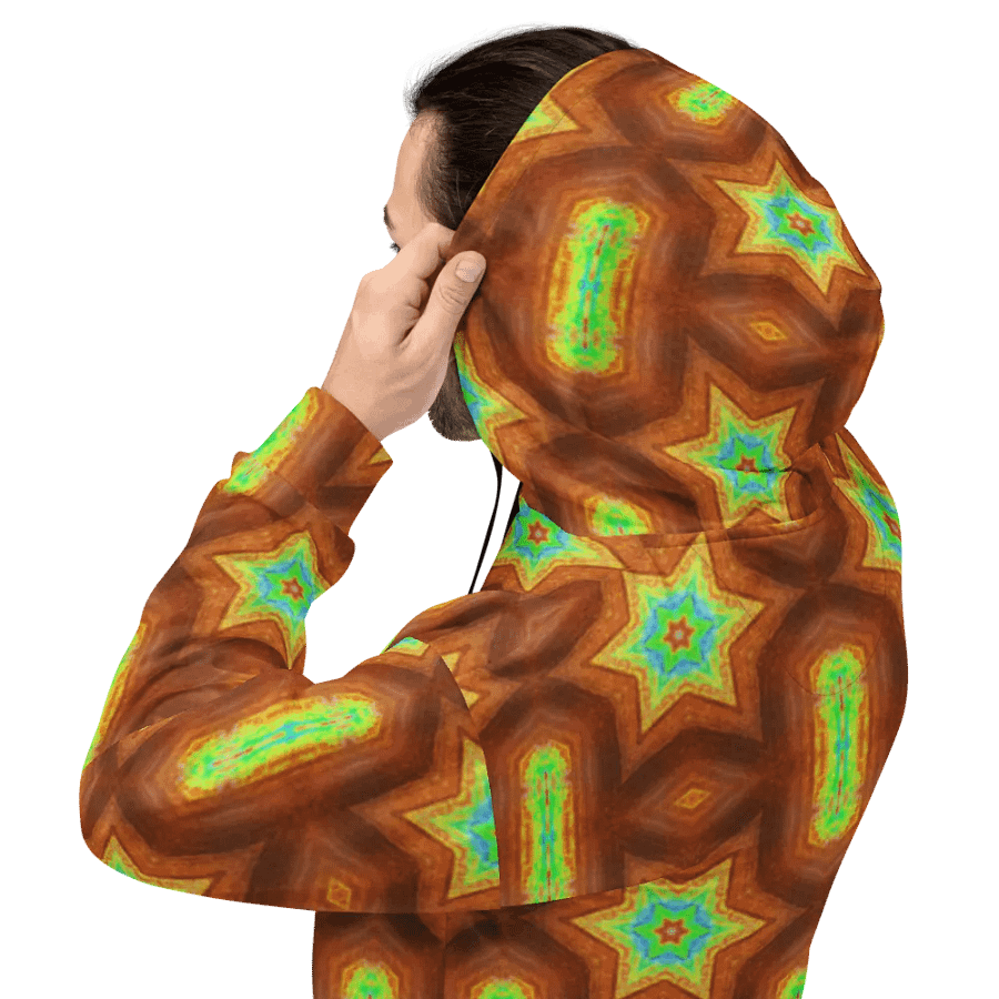 Abstract Retro Repeating Stars Unisex All Over Print Hoodie product image (5)