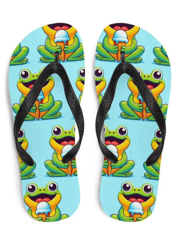 Frog Eating Ice Cream Flip Flops product image (1)