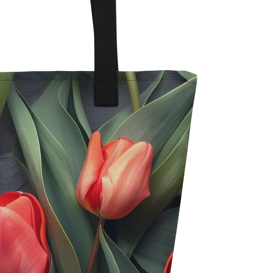 Tote Bag: Red Tulips Flowers Trendy Spring Floral Patterns Art Design product image (5)