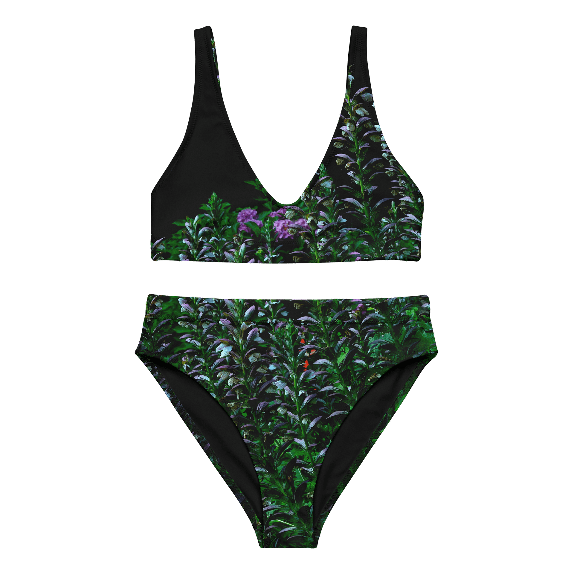 Bikini mit hohem Bund - Blumenkontrast product image (4)