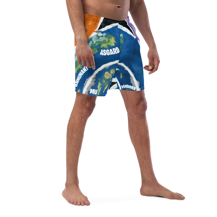 All-Over Print Swim Trunks Beyond The Ice Wall Map product image (1)