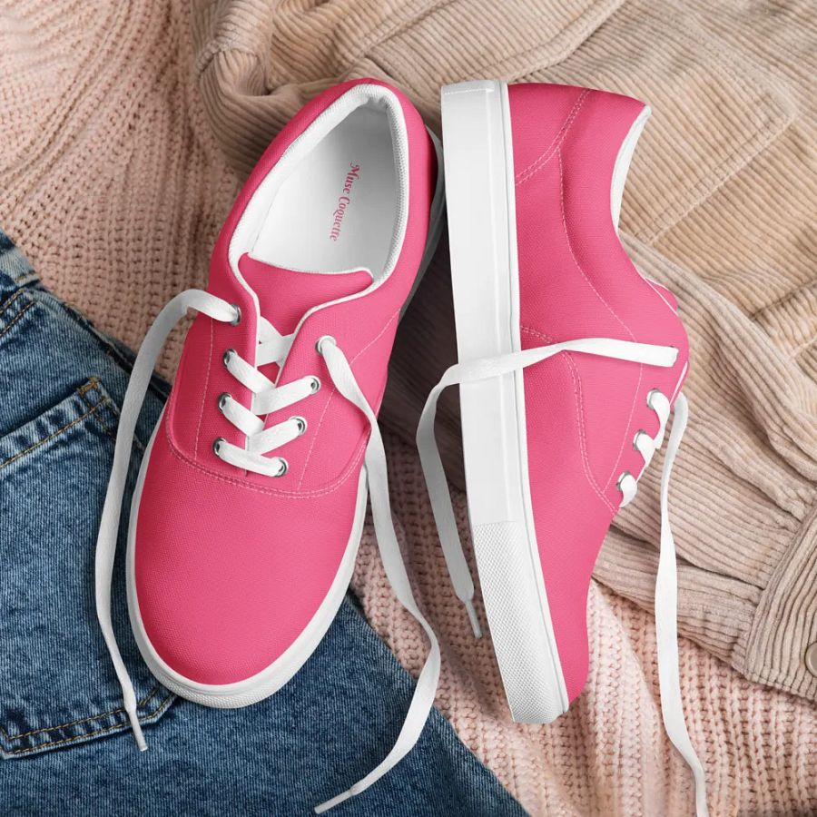 Muse Coquette Lace-Up Canvas Shoes (Raspberry juice) product image (1)