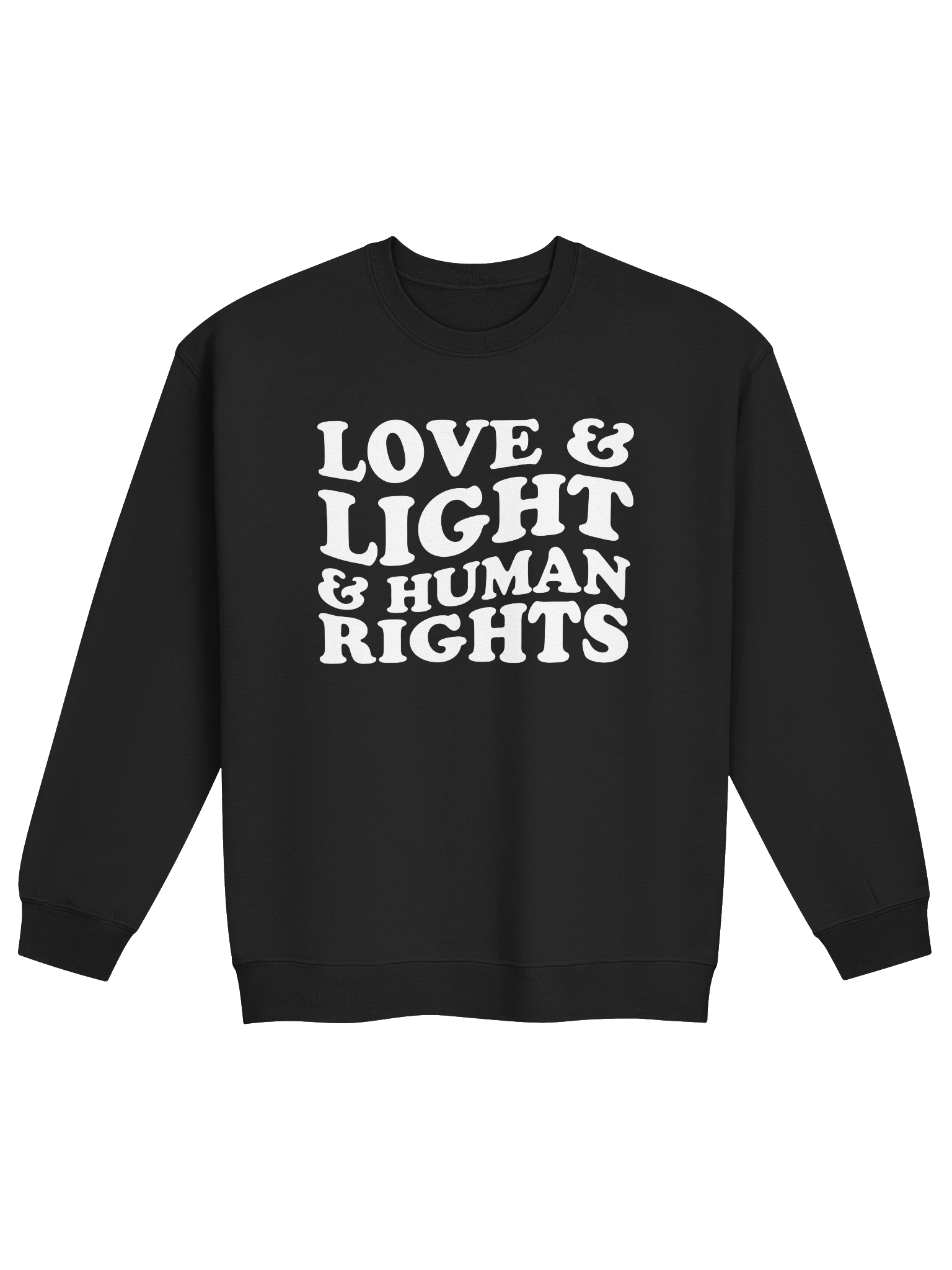Love, Light & Human Rights Crew Sweatshirt (White) product image (5)