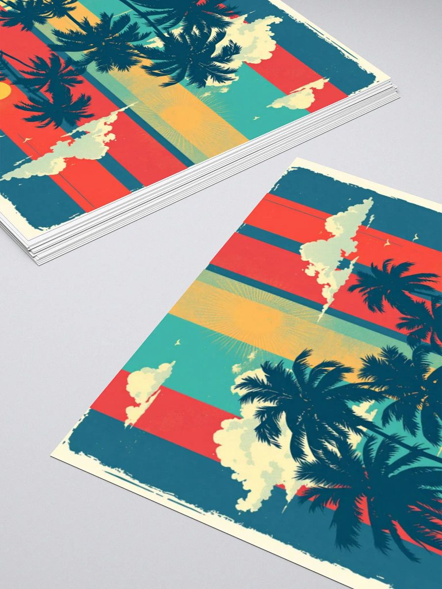 Retro Sunset Kiss Cut Stickers product image (10)