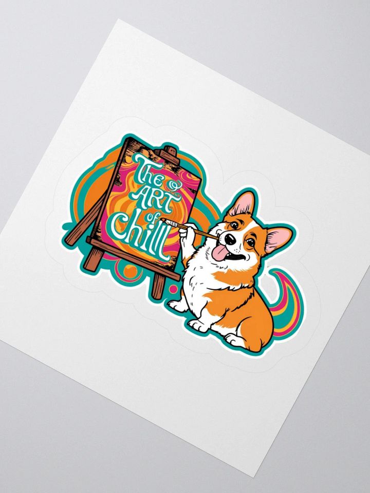Chill Corgi Art Kiss Cut Stickers product image (4)