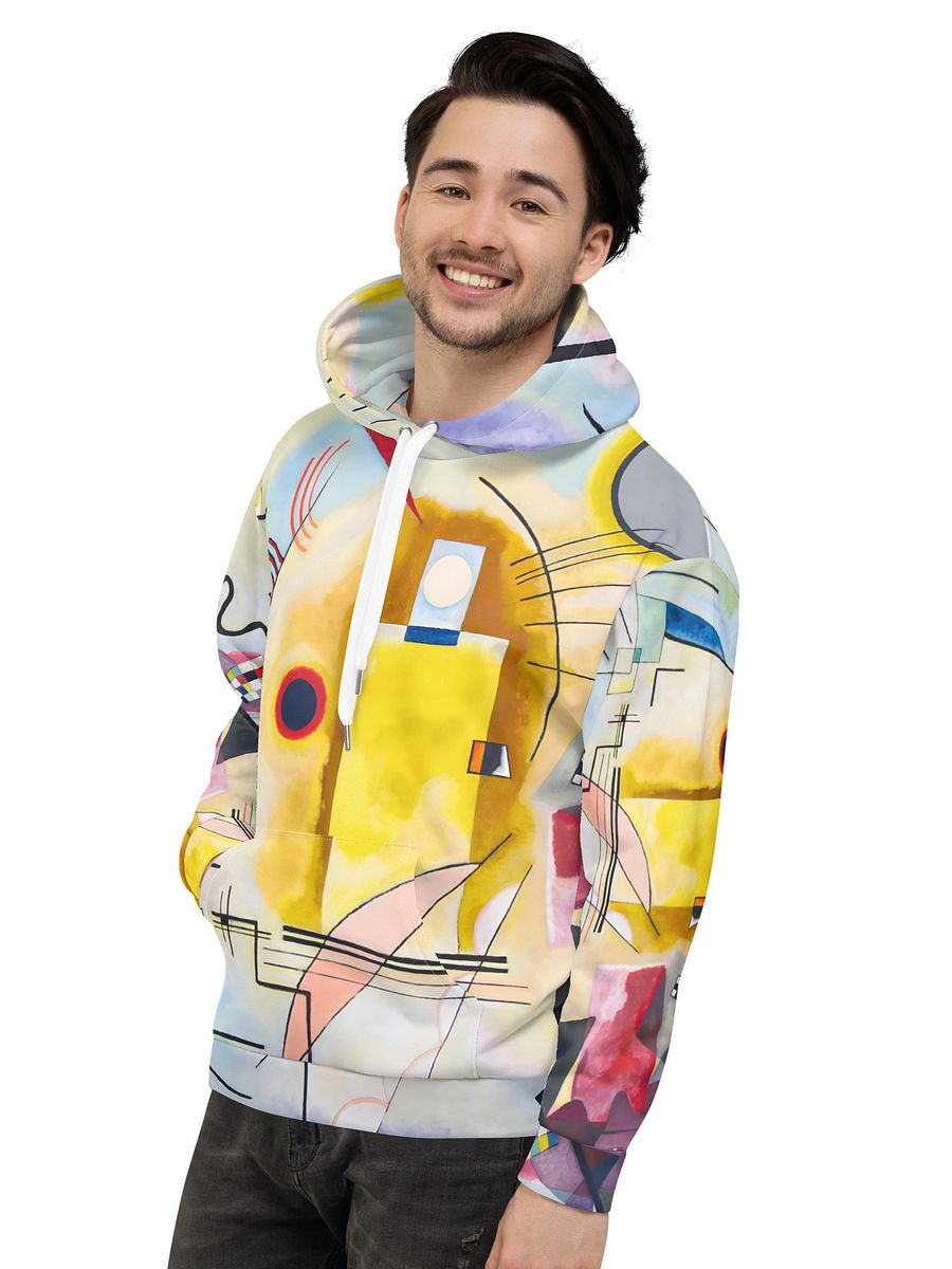 Yellow-Red-Blue Abstract All-Over Print Recycled Unisex Hoodie product image (8)
