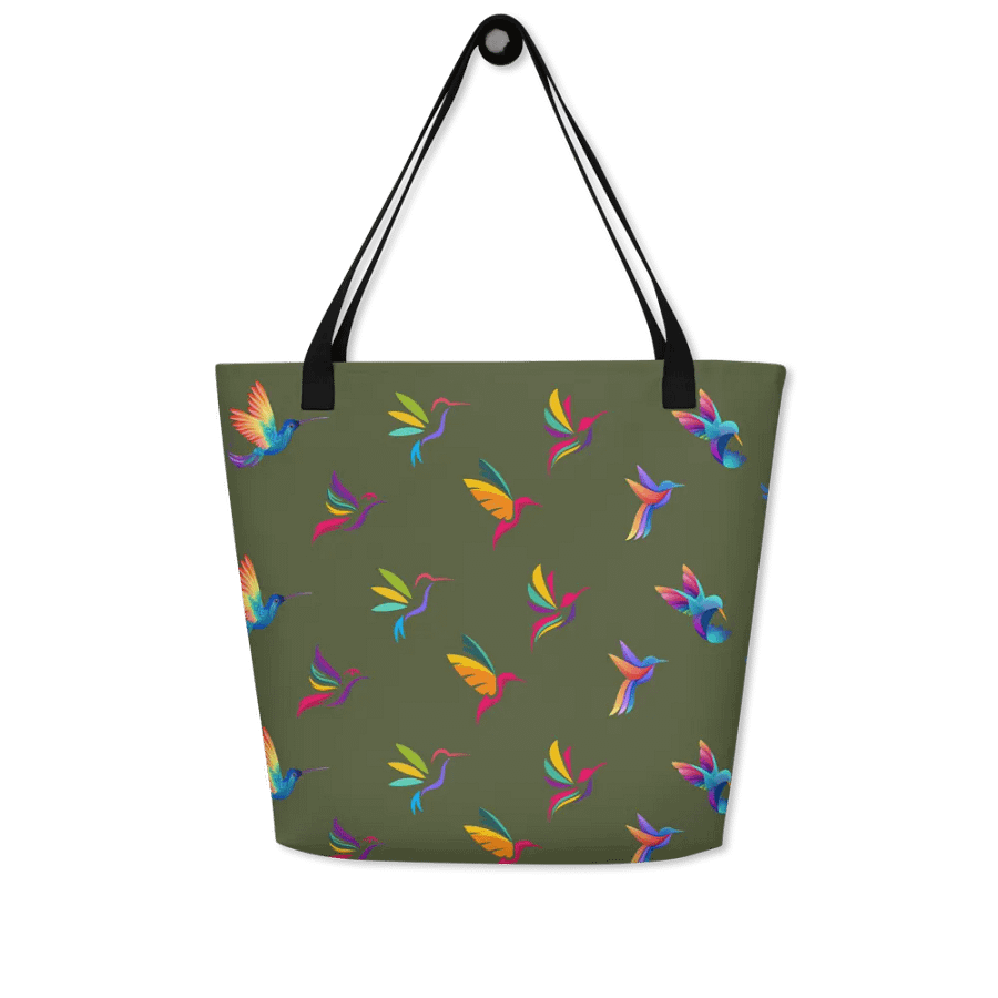 Rainbow Birds All-Over Tote Bag for hummingbird lovers product image (4)