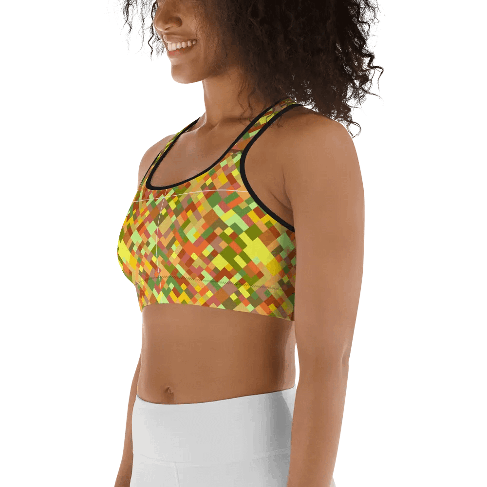 Colorful Mosaic Pattern Sports Bra - v2 product image (4)