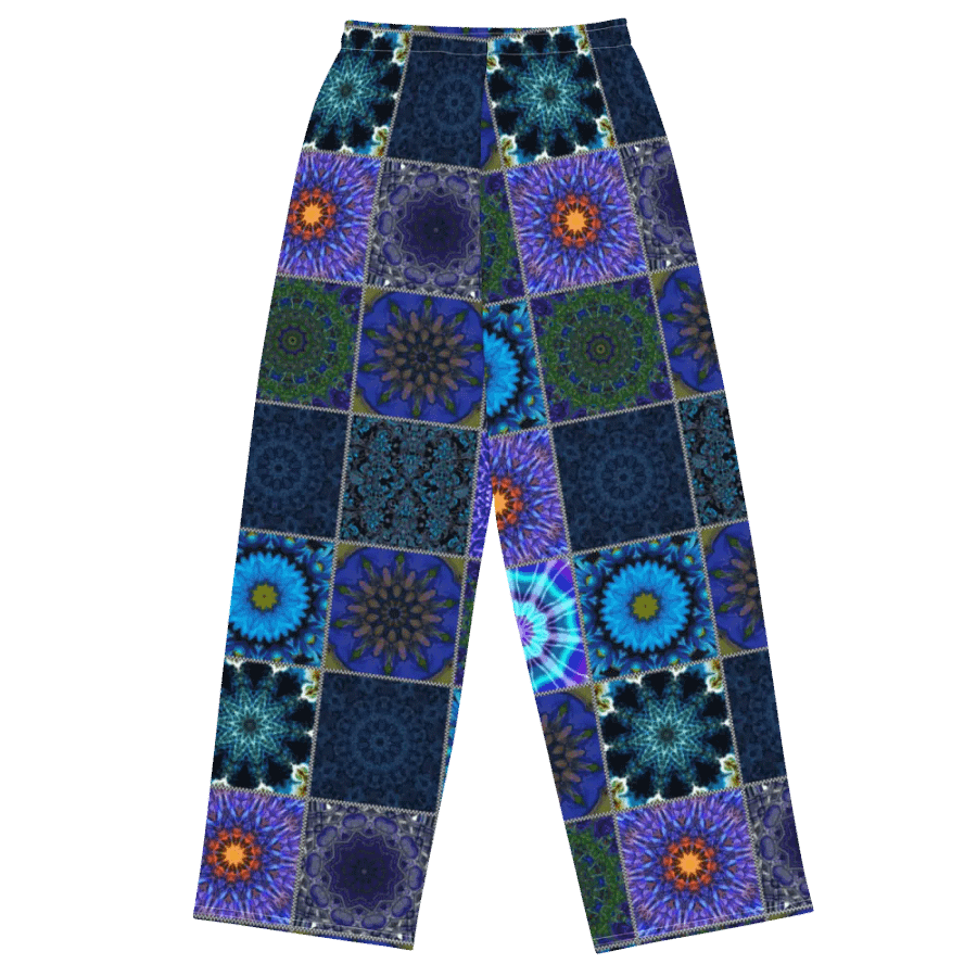 Blue Crazy Quilt Wideleg Pants product image (1)