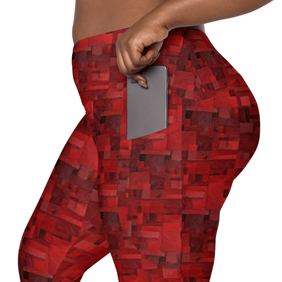 Limited Edition Passion Red Crossover Leggings with Pockets product image (9)