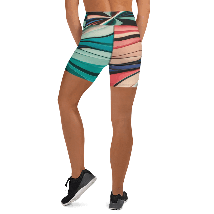 Abstract Geometric Women's Yoga Shorts in Vibrant Colors (XS-XL) product image (6)