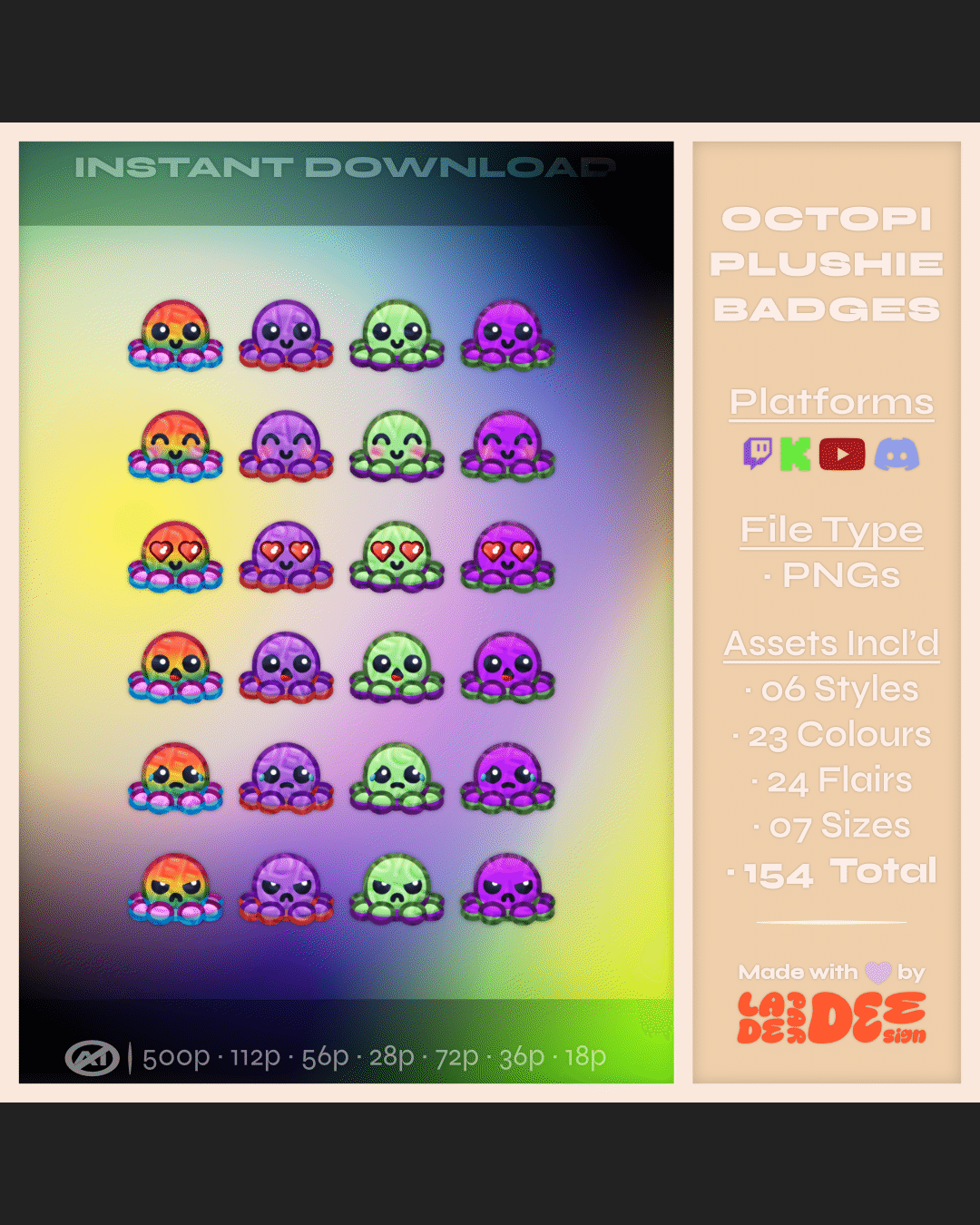Octopi Plushie Badges product image (9)